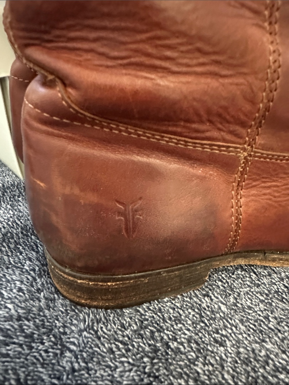 Frye Chestnut Brown Leather Pull-On Riding Boots - Picture 2 of 7